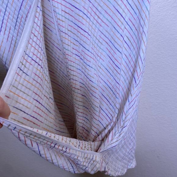 Anthropologie Maeve Rainbow Stripe Knit Wrap Top XS - Picture 5 of 11